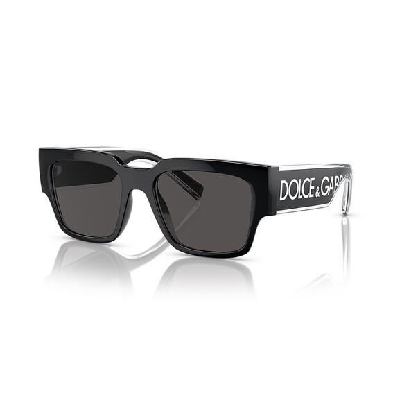NEW Dolce & Gabbana DG6184 Black Square Logo Sunglasses Wide Fit Modern Luxe main image 13